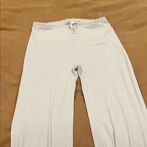 Skims Ribbed Lounge Pants with delicate lace detail around the waist size xs